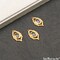 DIY Marquise Gemstone Charm, 21x12mm Gold Plated Jewelry Connector Pendant, GemMartUSA (50606)
